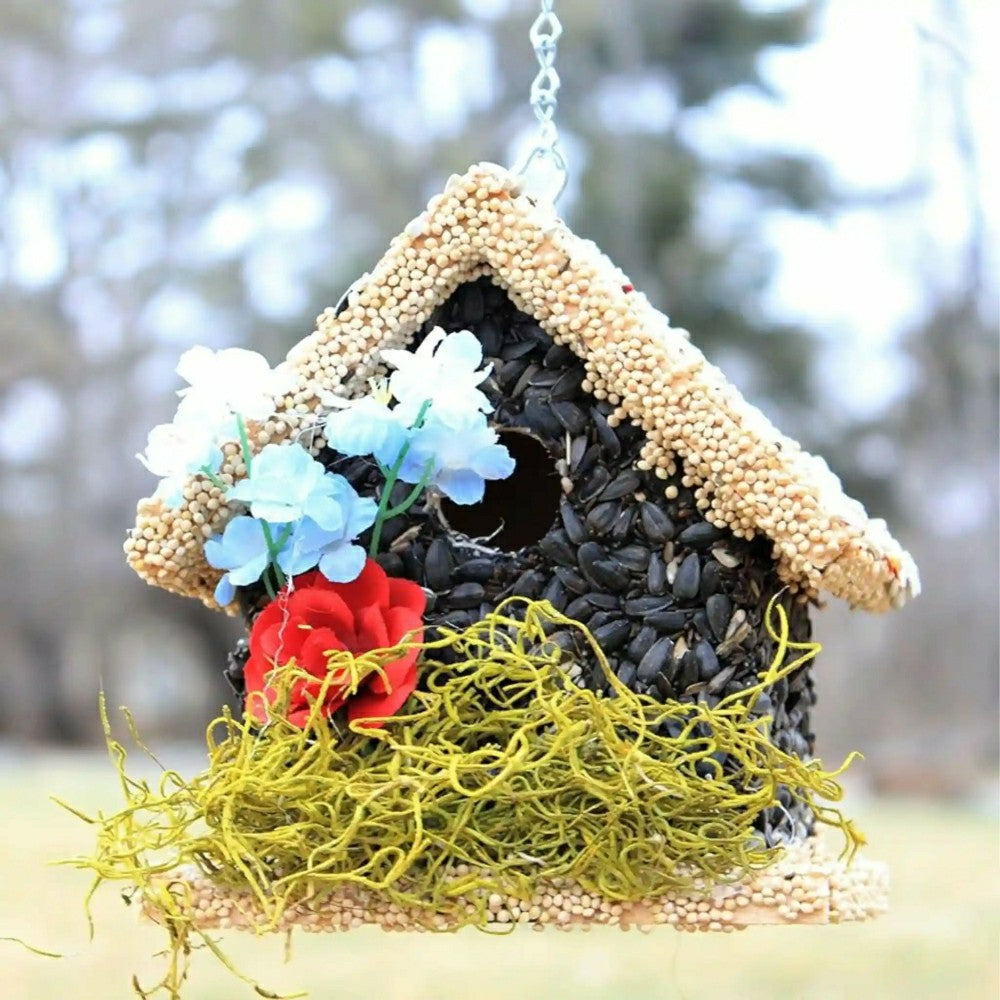 SHort Handmade Edible Birdhouse with Light Roof | Plow & Hearth