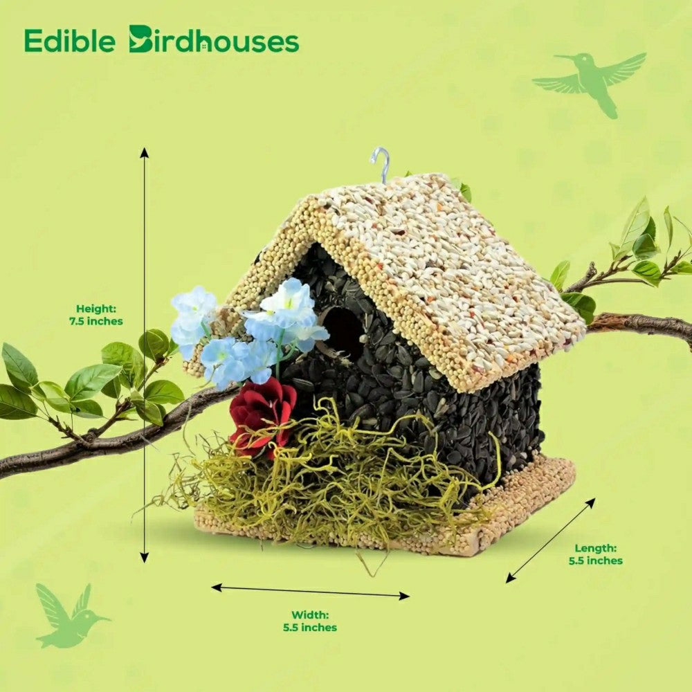 SHort Handmade Edible Birdhouse with Light Roof | Plow & Hearth