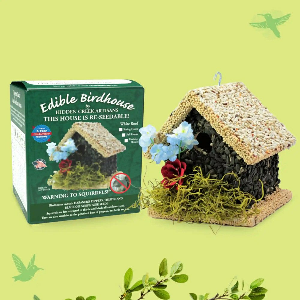 SHort Handmade Edible Birdhouse with Light Roof | Plow & Hearth