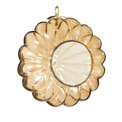 VivaStyle Bird Feeder, Round Glass, Amber | Plow & Hearth