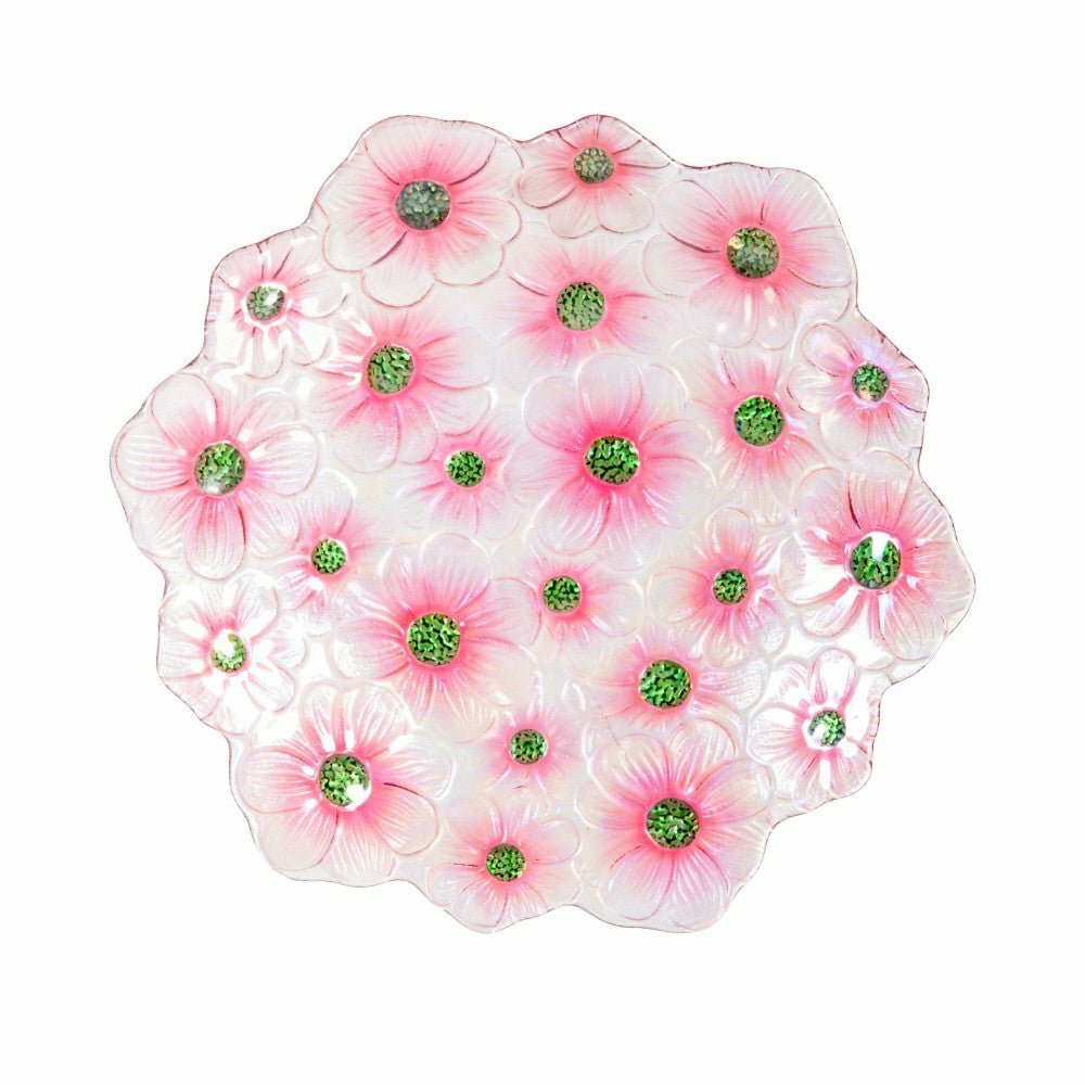 What She Shed Birdbath, Scalloped Edge Glass Birdbath, 18" | Plow & Hearth