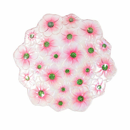 What She Shed Birdbath, Scalloped Edge Glass Birdbath, 18" | Plow & Hearth