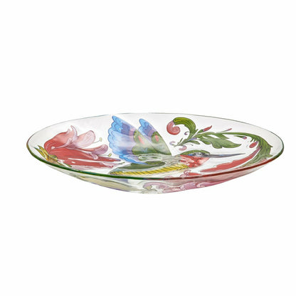 18" Folk-art Hummingbird Bird Glass Bird Bath | Plow & Hearth