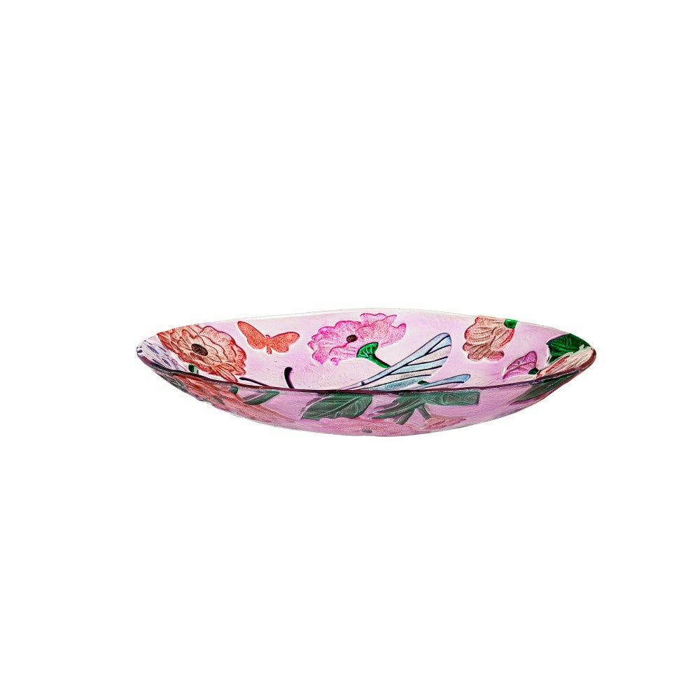 18" Glitter Hand Painted and Embossed Bird Bath, Dragonfly | Plow & Hearth