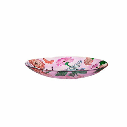 18" Glitter Hand Painted and Embossed Bird Bath, Dragonfly | Plow & Hearth