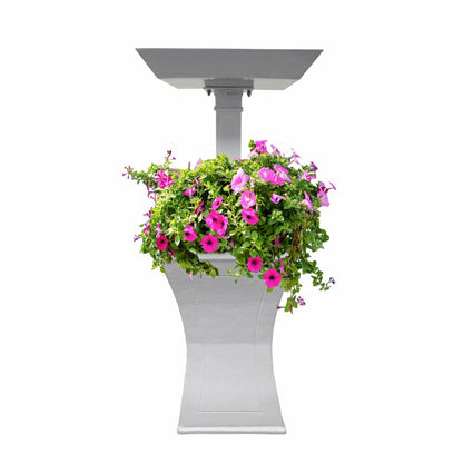 Modern Square Cast Aluminum 40-in Bird Bath and Planter Vase Combo | Plow & Hearth