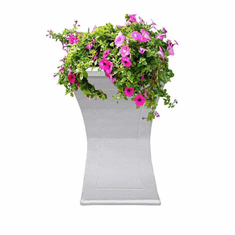 Modern Square Cast Aluminum 40-in Bird Bath and Planter Vase Combo | Plow & Hearth