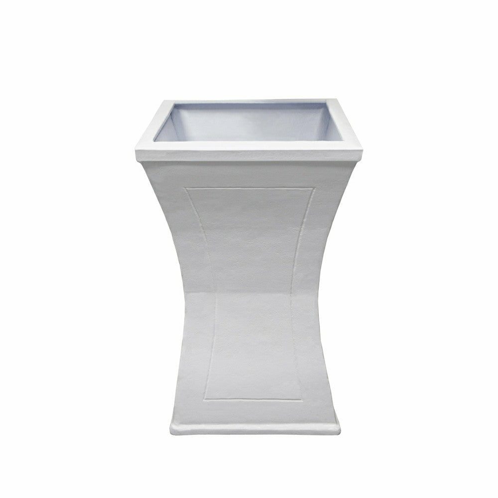 Modern Square Cast Aluminum 40-in Bird Bath and Planter Vase Combo | Plow & Hearth