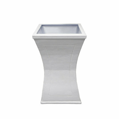 Modern Square Cast Aluminum 40-in Bird Bath and Planter Vase Combo | Plow & Hearth