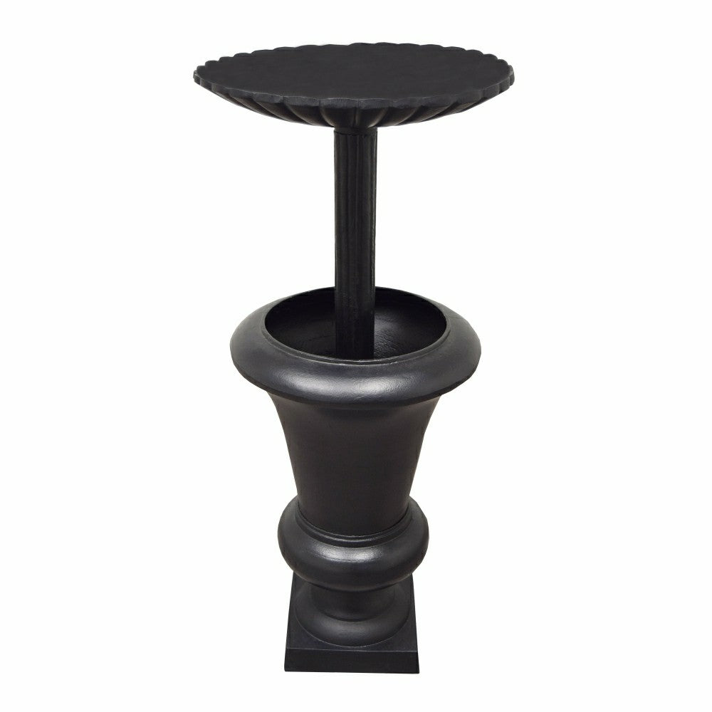 Ornate Round Cast Aluminum Metal 40-in Bird Bath Planter Vase Combo | Plow & Hearth