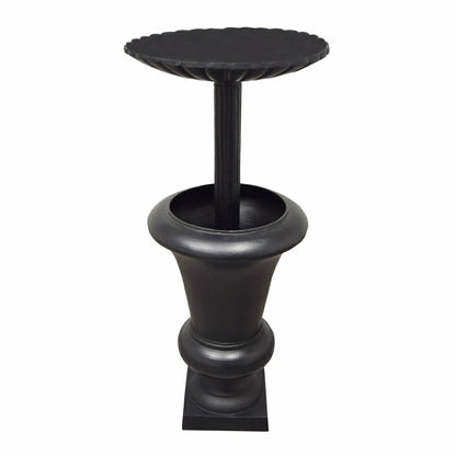 Ornate Round Cast Aluminum Metal 40-in Bird Bath Planter Vase Combo | Plow & Hearth