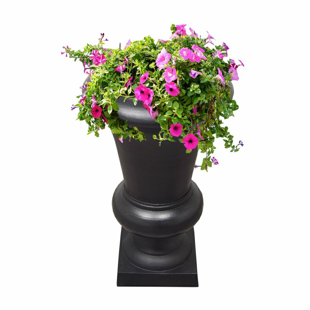Ornate Round Cast Aluminum Metal 40-in Bird Bath Planter Vase Combo | Plow & Hearth