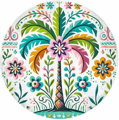 Palm Beach Birdbath, Glass Folk Art Palm Tree, 18" | Plow & Hearth