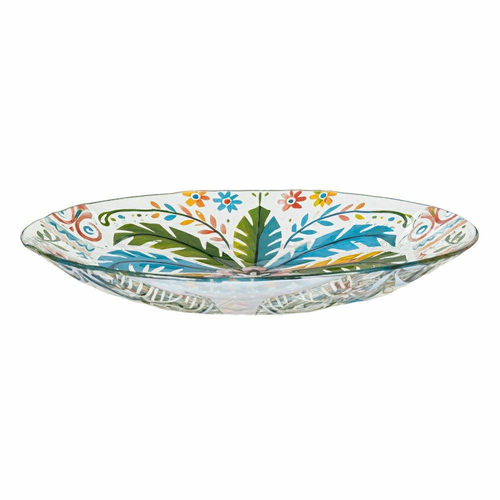 Palm Beach Birdbath, Glass Folk Art Palm Tree, 18" | Plow & Hearth