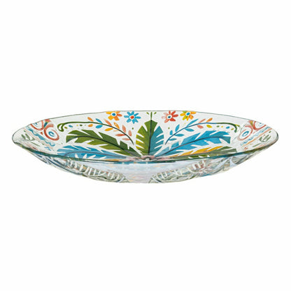 Palm Beach Birdbath, Glass Folk Art Palm Tree, 18" | Plow & Hearth
