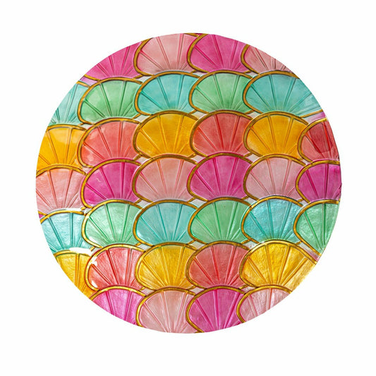 Palm Beach Birdbath, Bright Shell Glass Birdbath, 18" | Plow & Hearth