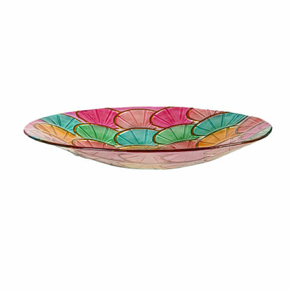Palm Beach Birdbath, Bright Shell Glass Birdbath, 18" | Plow & Hearth