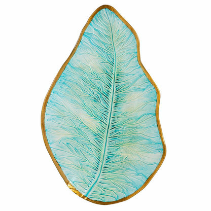 Garden of Wonder Birdbath, Fern Leaf Shaped Glass Birdbath, 18" | Plow & Hearth