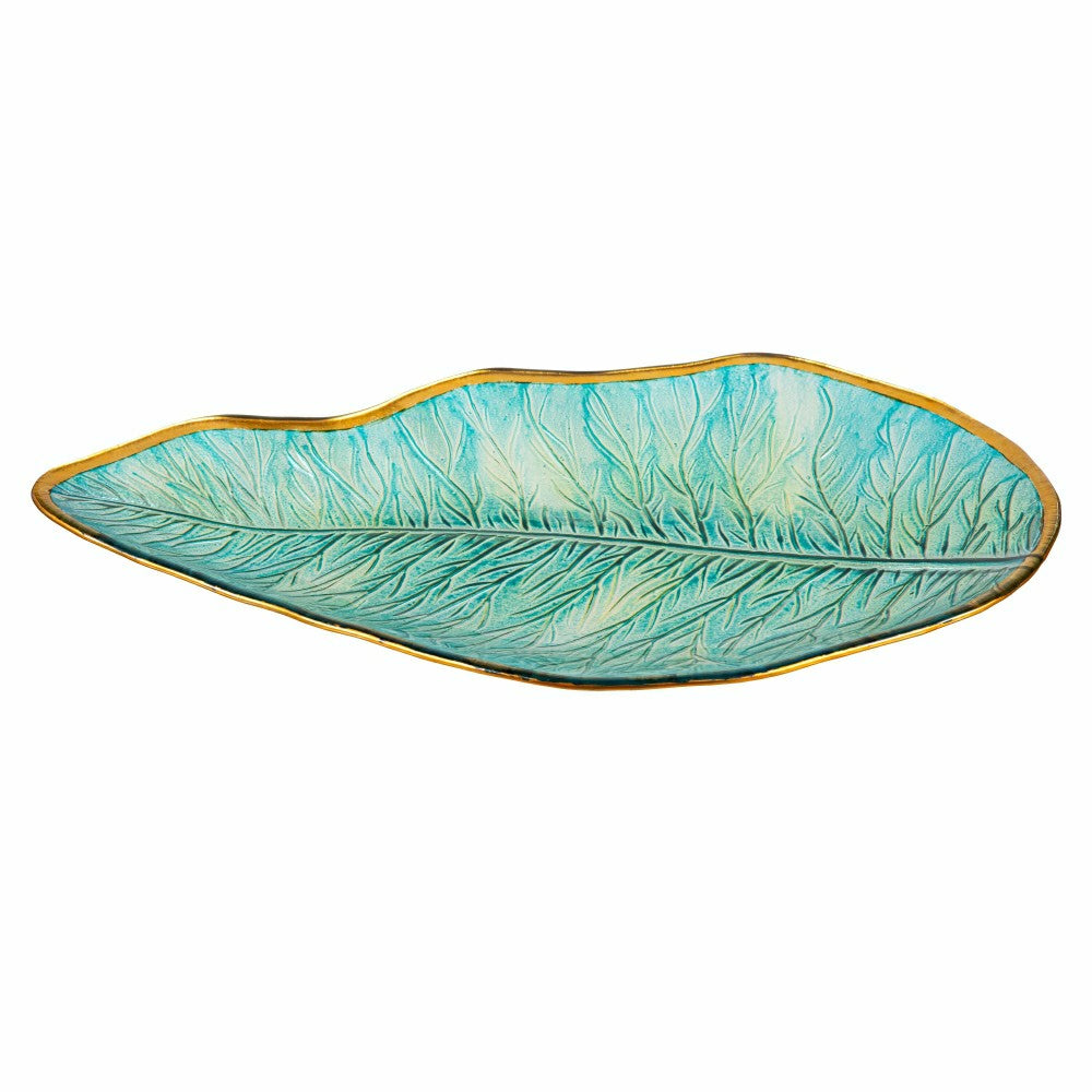 Garden of Wonder Birdbath, Fern Leaf Shaped Glass Birdbath, 18" | Plow & Hearth