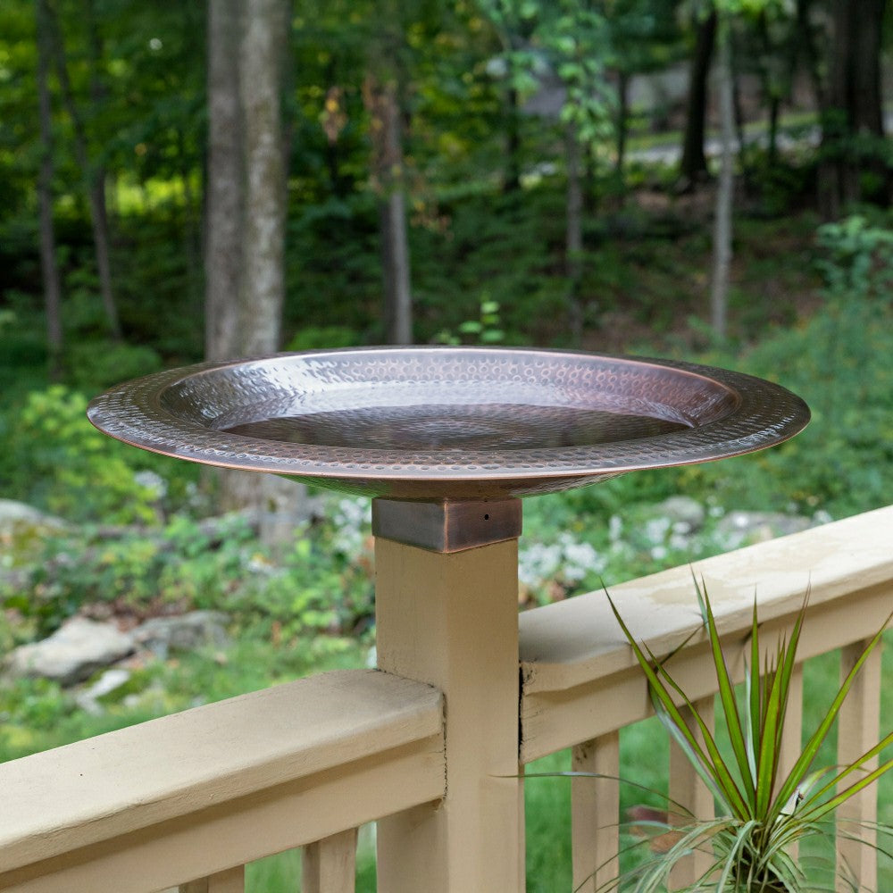 Hammered Burnt Copper Birdbath, 23" Diameter | Plow & Hearth