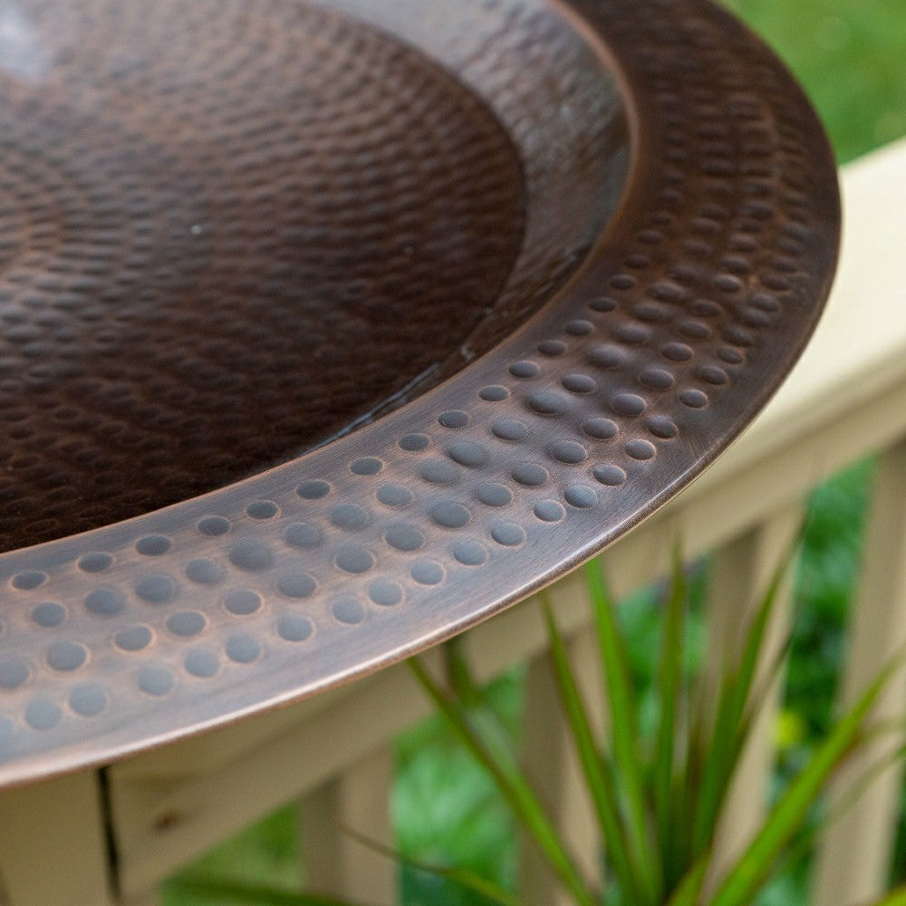 Hammered Burnt Copper Birdbath, 23" Diameter | Plow & Hearth