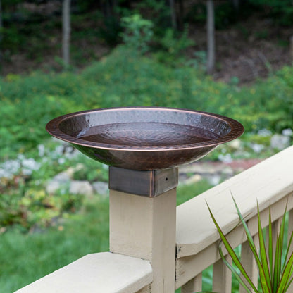 Hammered Burnt Copper Birdbath, 14"Diameter | Plow & Hearth