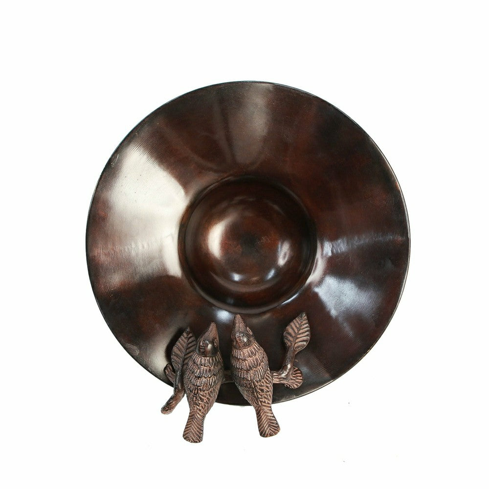 Antiqued Birdbath w/ Over Railing Bracket | Plow & Hearth