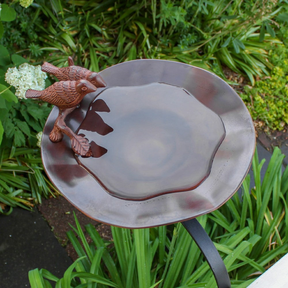 Antiqued Birdbath & Railing Bracket | Plow & Hearth