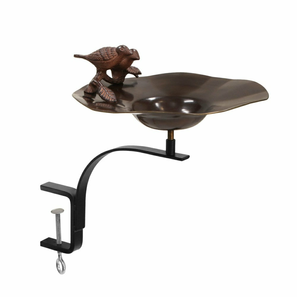 Antiqued Birdbath & Railing Bracket | Plow & Hearth