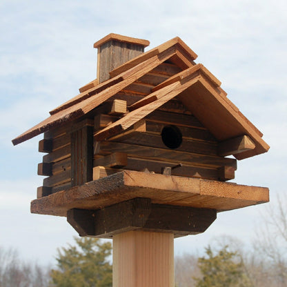Conestoga Log Cabin Natural Cedar Bird House | Plow & Hearth