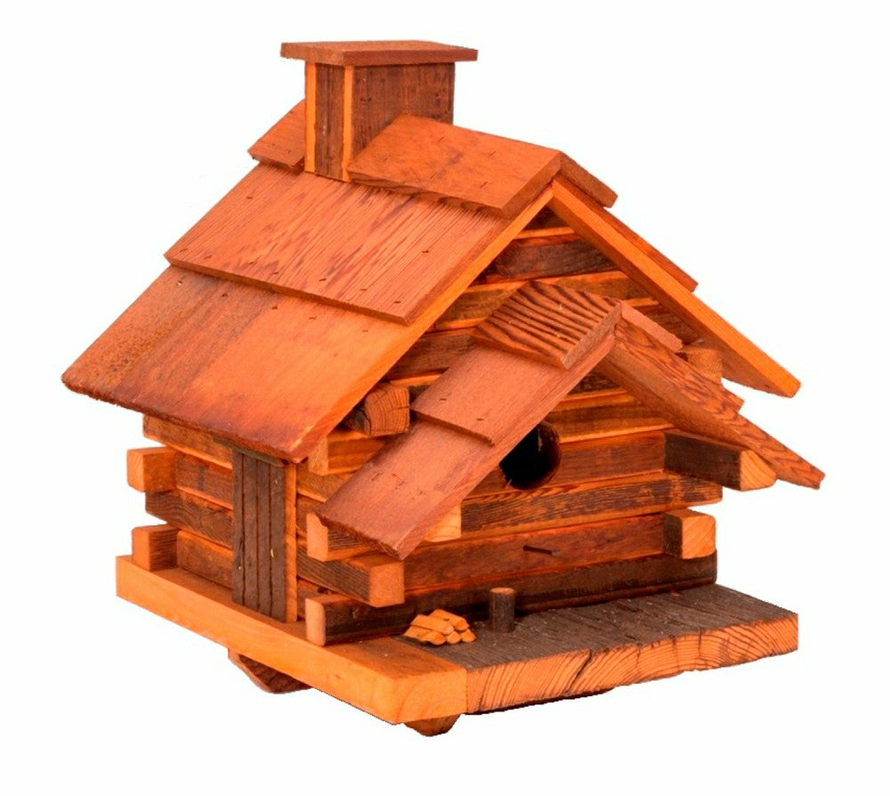 Conestoga Log Cabin Natural Cedar Bird House | Plow & Hearth