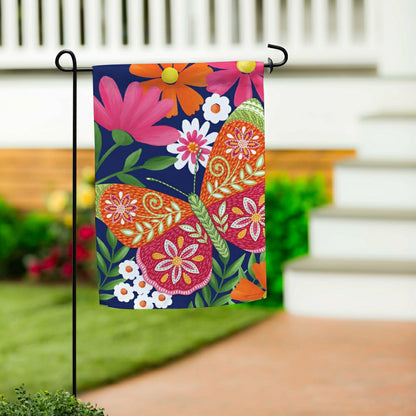 Bloom & Burst Suede Garden Flag Front & Back | Plow & Hearth