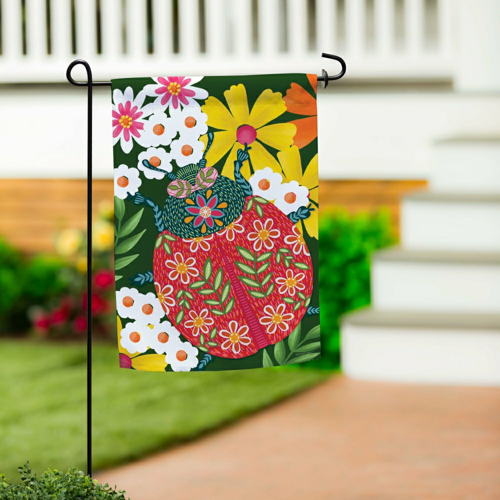 Bloom & Burst Suede Garden Flag Front & Back | Plow & Hearth