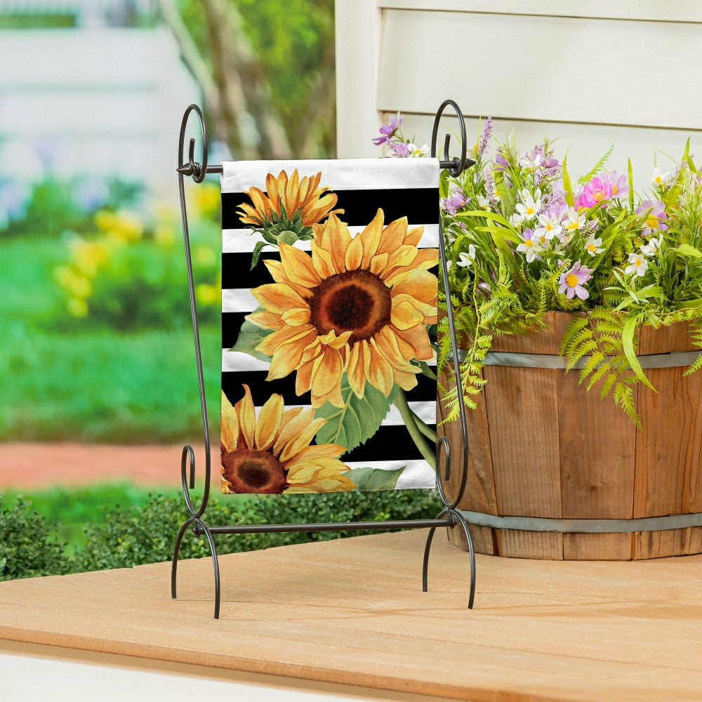 Striped Sunflowers Burlap Garden Flag | Plow & Hearth