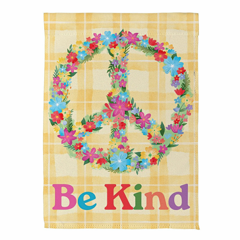 Floral Be Kind Suede Garden Flag | Plow & Hearth