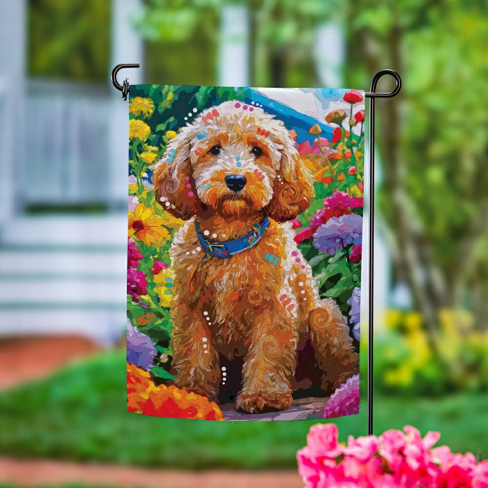Painted Doodle Suede Garden Flag | Plow & Hearth
