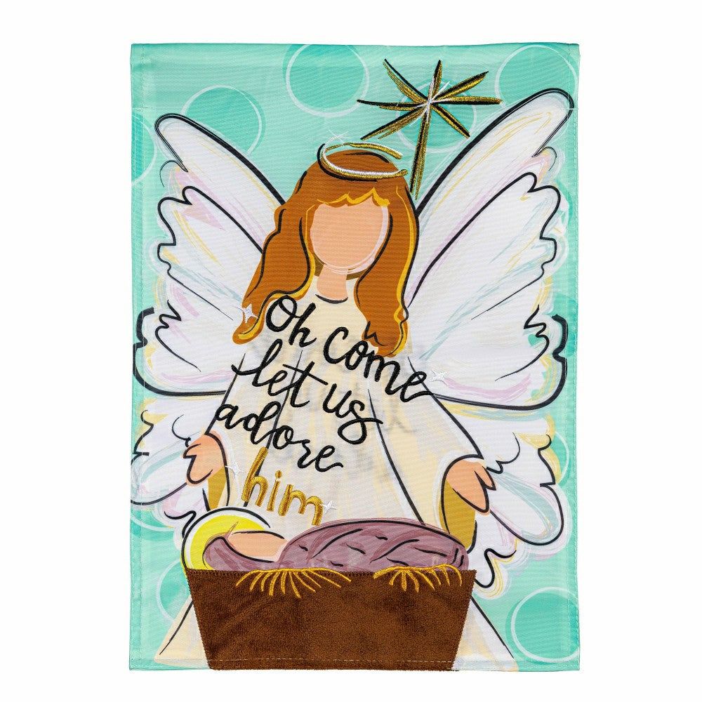 Oh Come Let Us Adore Him Applique Garden Flag | Plow & Hearth