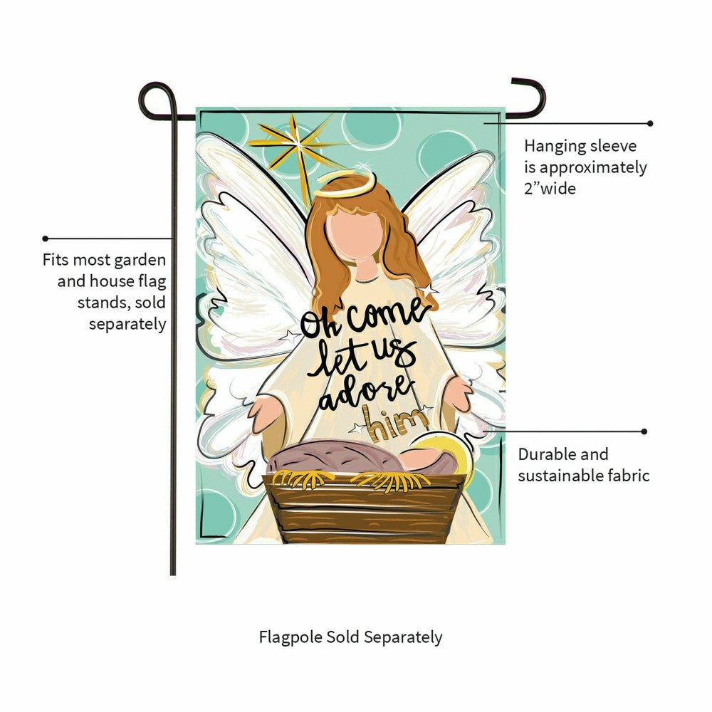 Oh Come Let Us Adore Him Applique Garden Flag | Plow & Hearth
