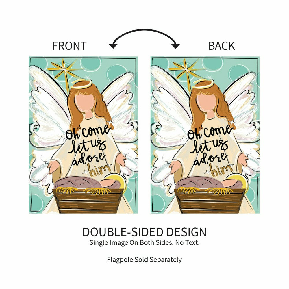 Oh Come Let Us Adore Him Applique Garden Flag | Plow & Hearth