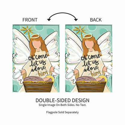 Oh Come Let Us Adore Him Applique Garden Flag | Plow & Hearth