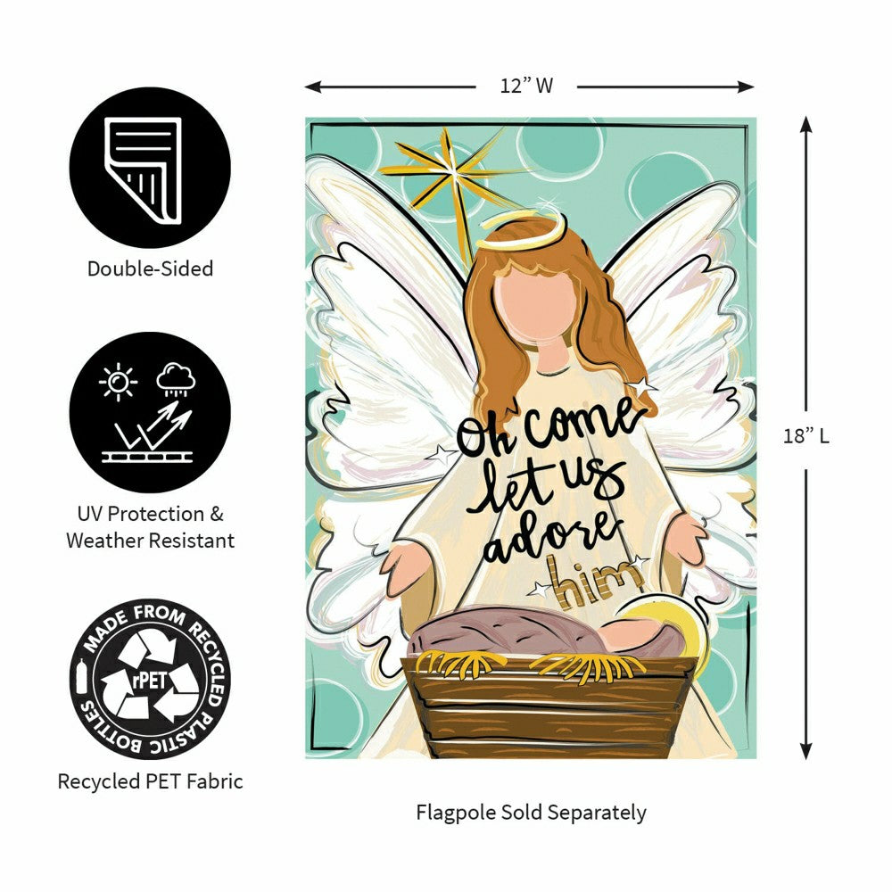 Oh Come Let Us Adore Him Applique Garden Flag | Plow & Hearth