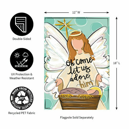 Oh Come Let Us Adore Him Applique Garden Flag | Plow & Hearth
