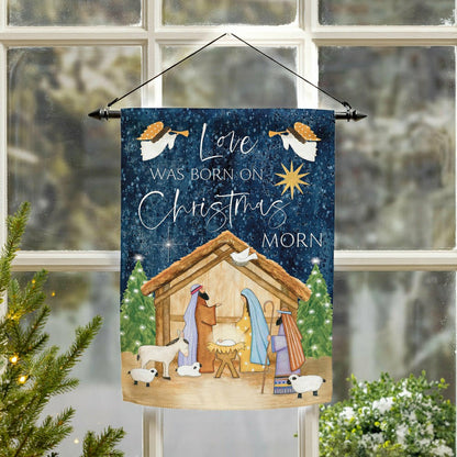 Love Was Born Suede Garden Flag | Plow & Hearth