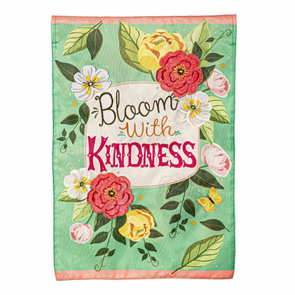 Bloom with Kindness Applique Garden Flag | Plow & Hearth