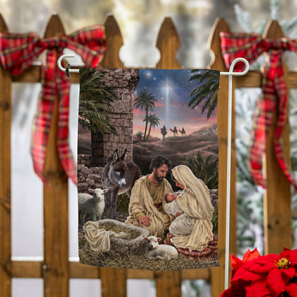 Brilliant Nativity Suede Garden Flag | Plow & Hearth