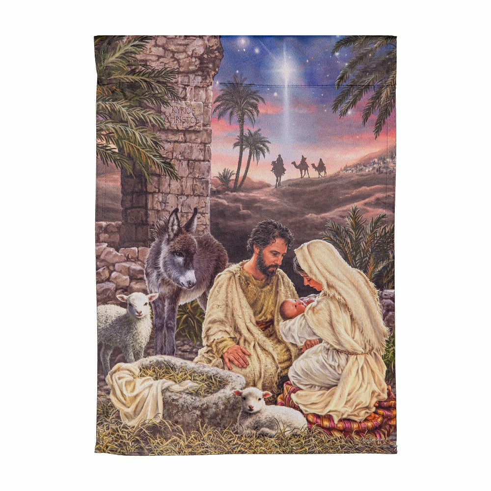 Brilliant Nativity Suede Garden Flag | Plow & Hearth