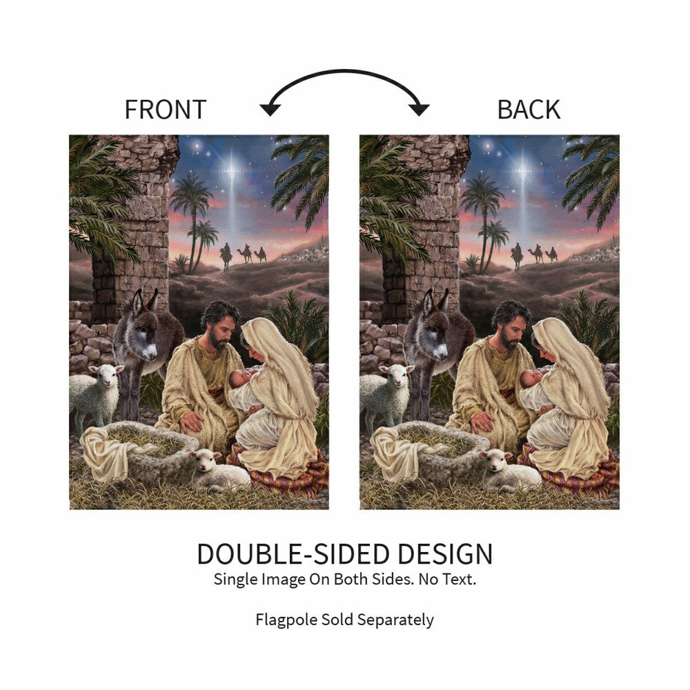 Brilliant Nativity Suede Garden Flag | Plow & Hearth