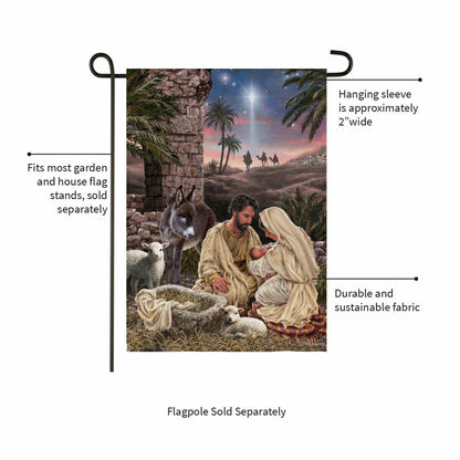 Brilliant Nativity Suede Garden Flag | Plow & Hearth