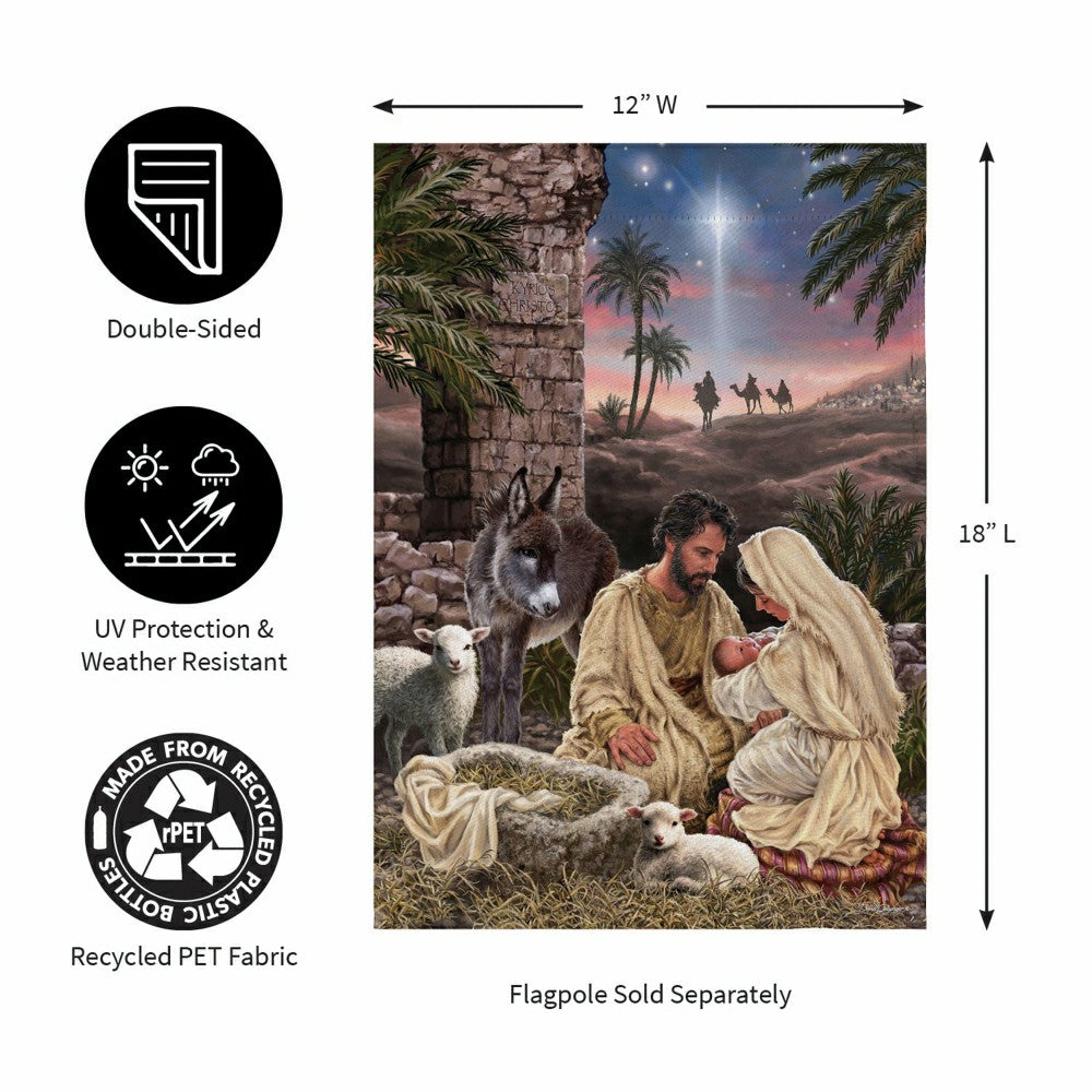 Brilliant Nativity Suede Garden Flag | Plow & Hearth