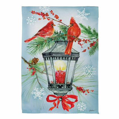Cardinal Lantern Suede Garden Flag | Plow & Hearth